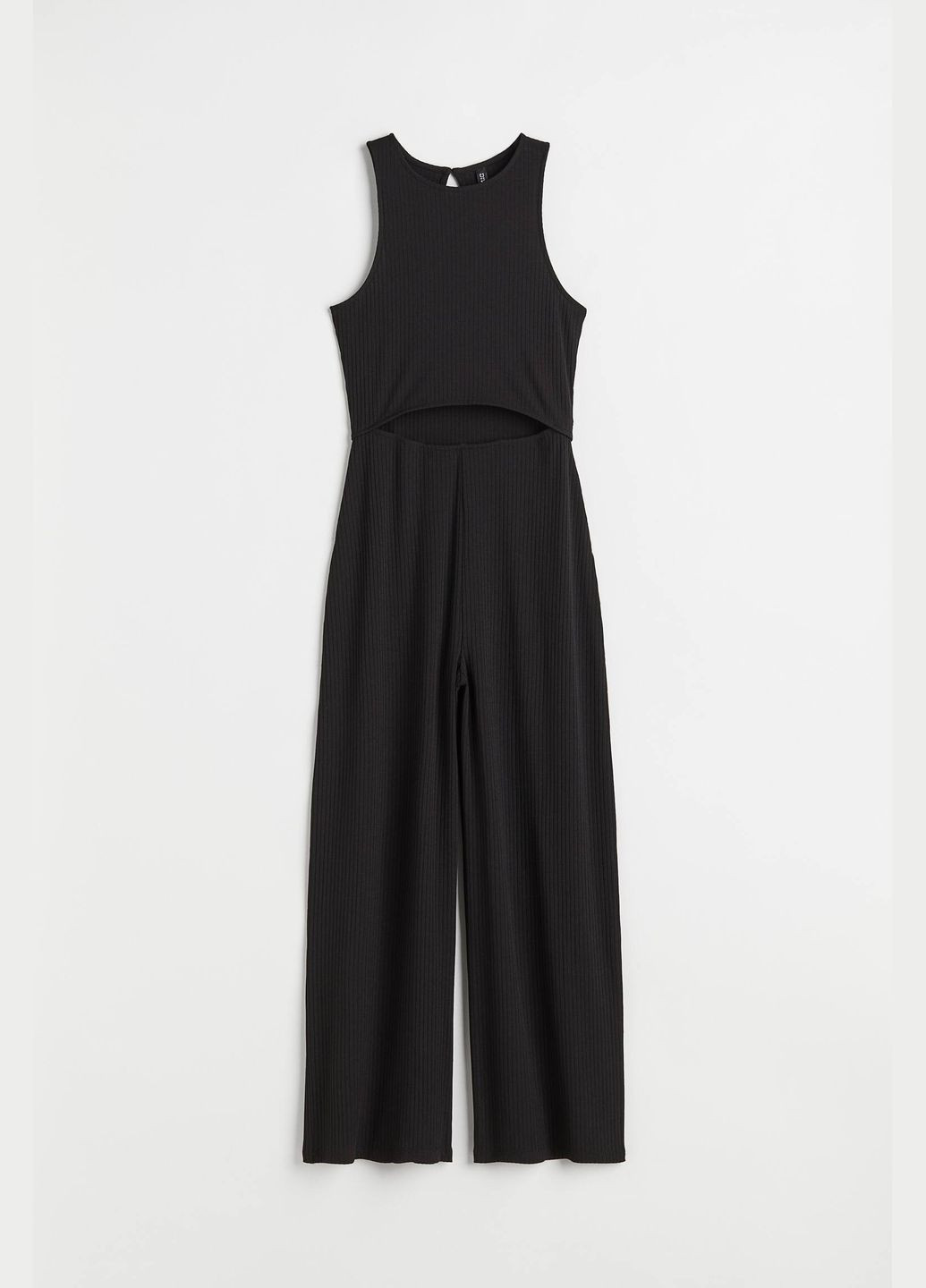 Комбінезон H&M однотонний чорний повсякденний поліестер