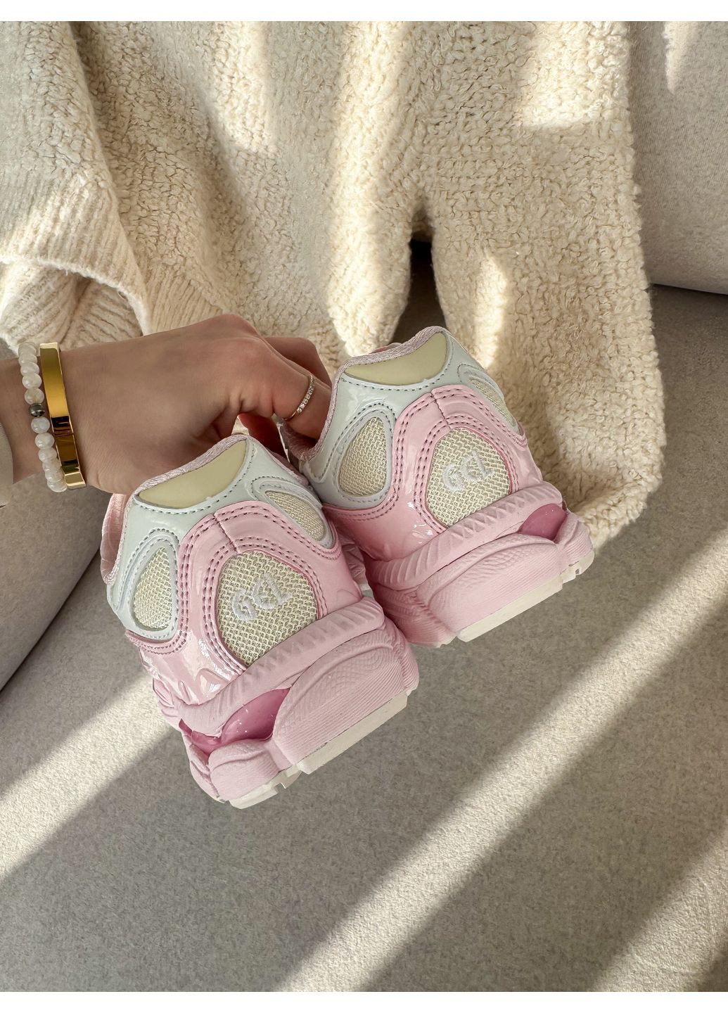 Кроссовки женские Asics Gel-NYC pink beige | Асикс Гель-НЮК розовые бежевые No Brand розовые демисезоны (348419328)