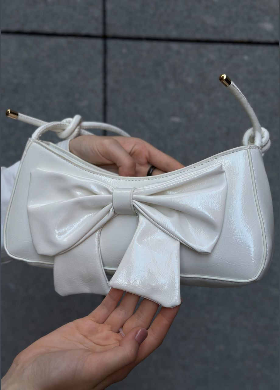 Женская белая сумка 3212 багет No Brand (303323013)
