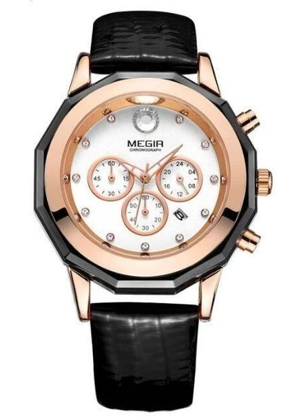 Женские Наручные Часы Черные 2042 Guaro Black Seli Megir (392708709)