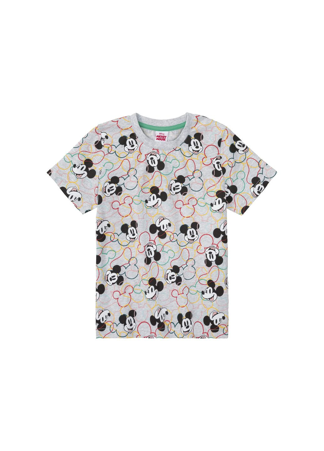 Сіра демісезонна футболка бавовняна з принтом для хлопчика mickey mouse 432625 сірий Disney Футболка 432625 сірий