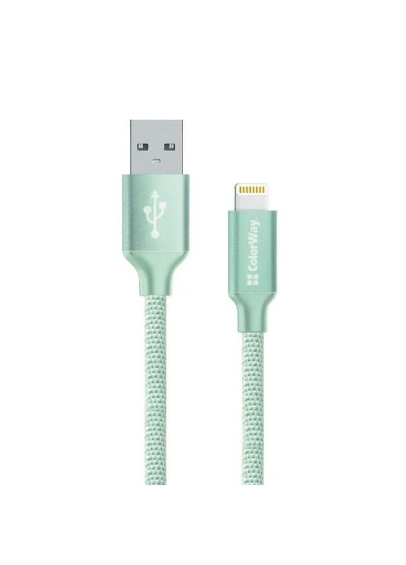 Кабель USB - Lightning (M/M), 2.4 А, 2 м, Ментоловий (CW-CBUL007-MT), USB 2.0, вилка-вилка Colorway (371633874)