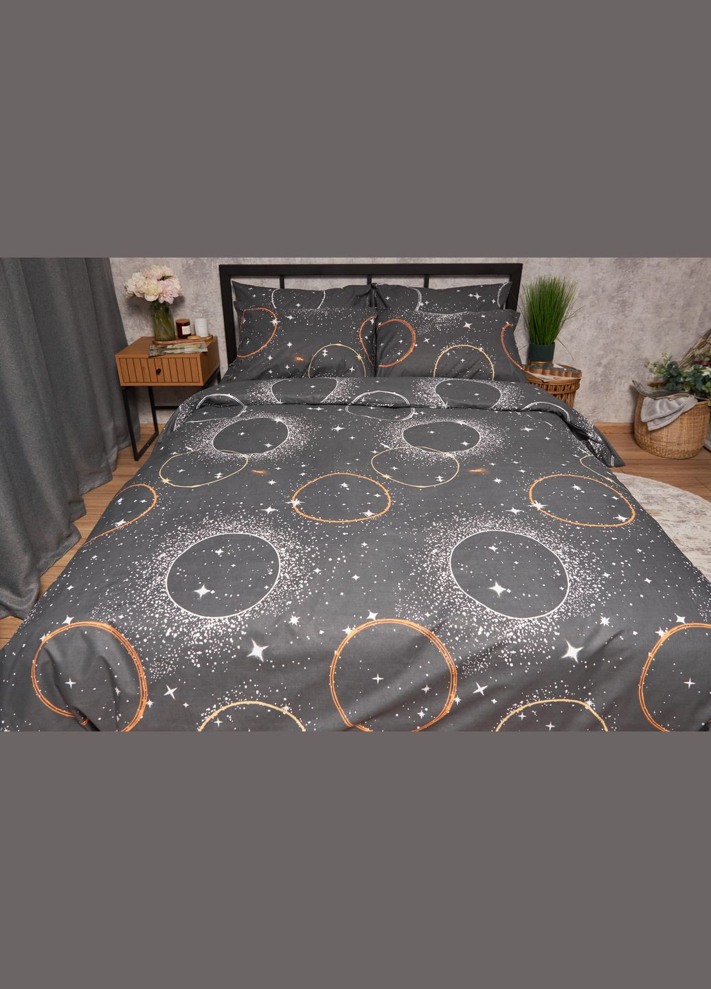 Комплект постільної білизни Бязь Gold Люкс «» полуторний 143х210 наволочки 4х70х70 (MS-820005654) Moon&Star Cosmic Glow (302973897)