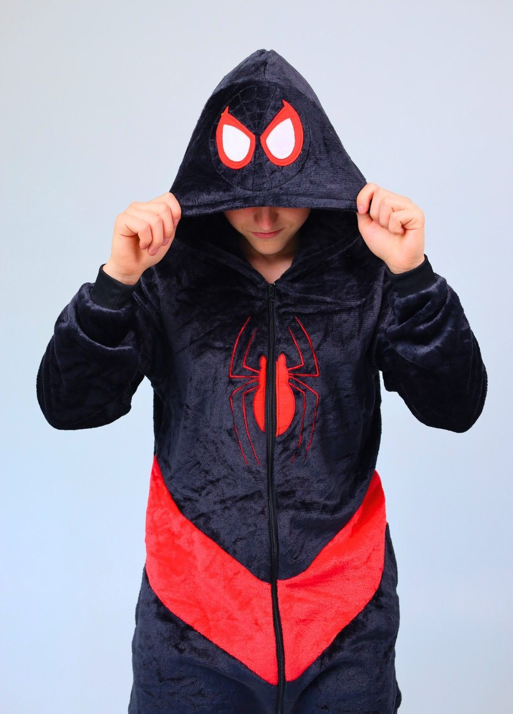 Кігурумі піжама Людина Павук Майлз Моралес чоловічі чорна плюшева Lalapka (365783479)