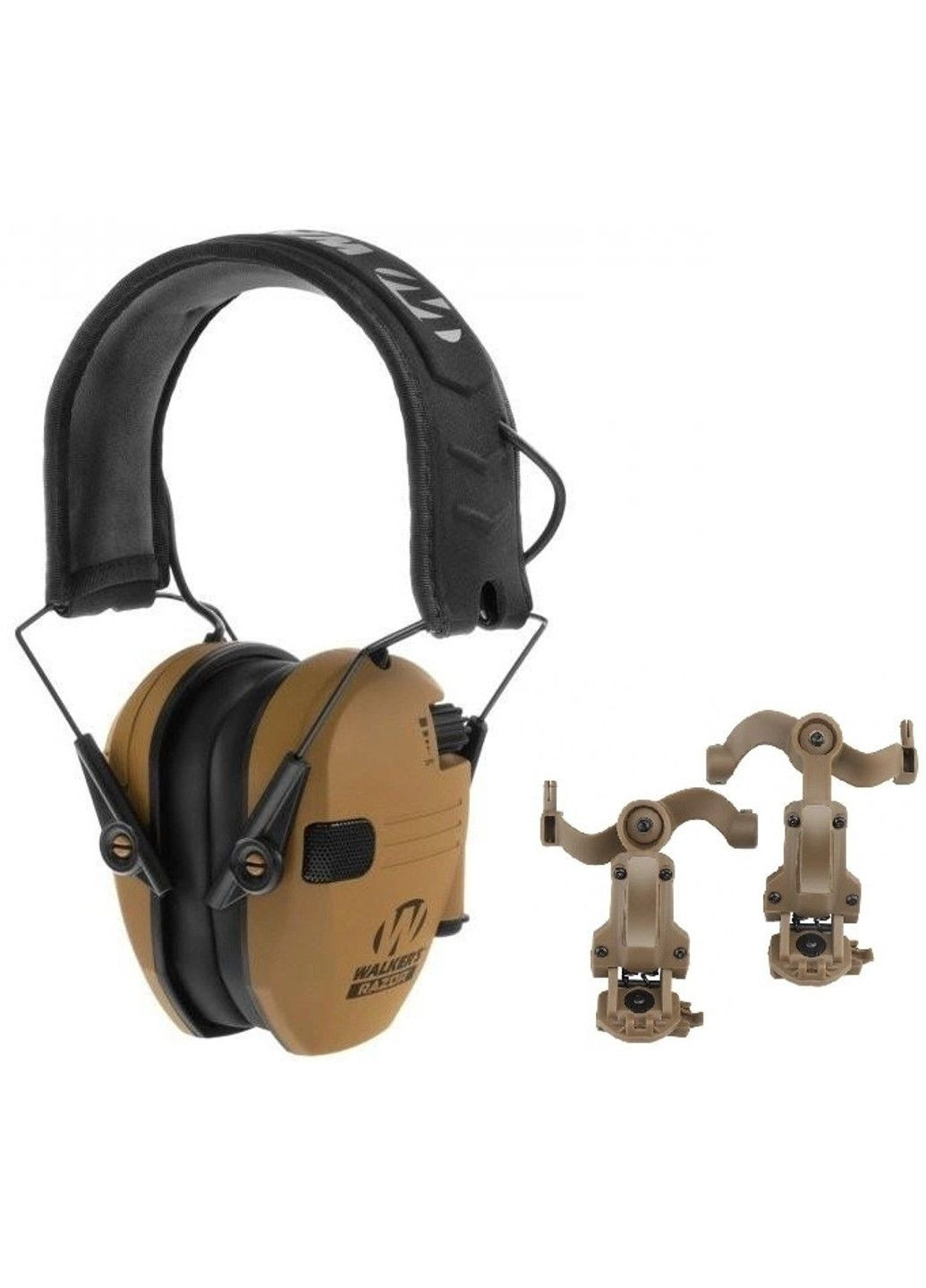 Тактичні навушники на шолом Walkers Razor + кріплення OPS Core (Чебурашки) Койот No Brand (332635653)