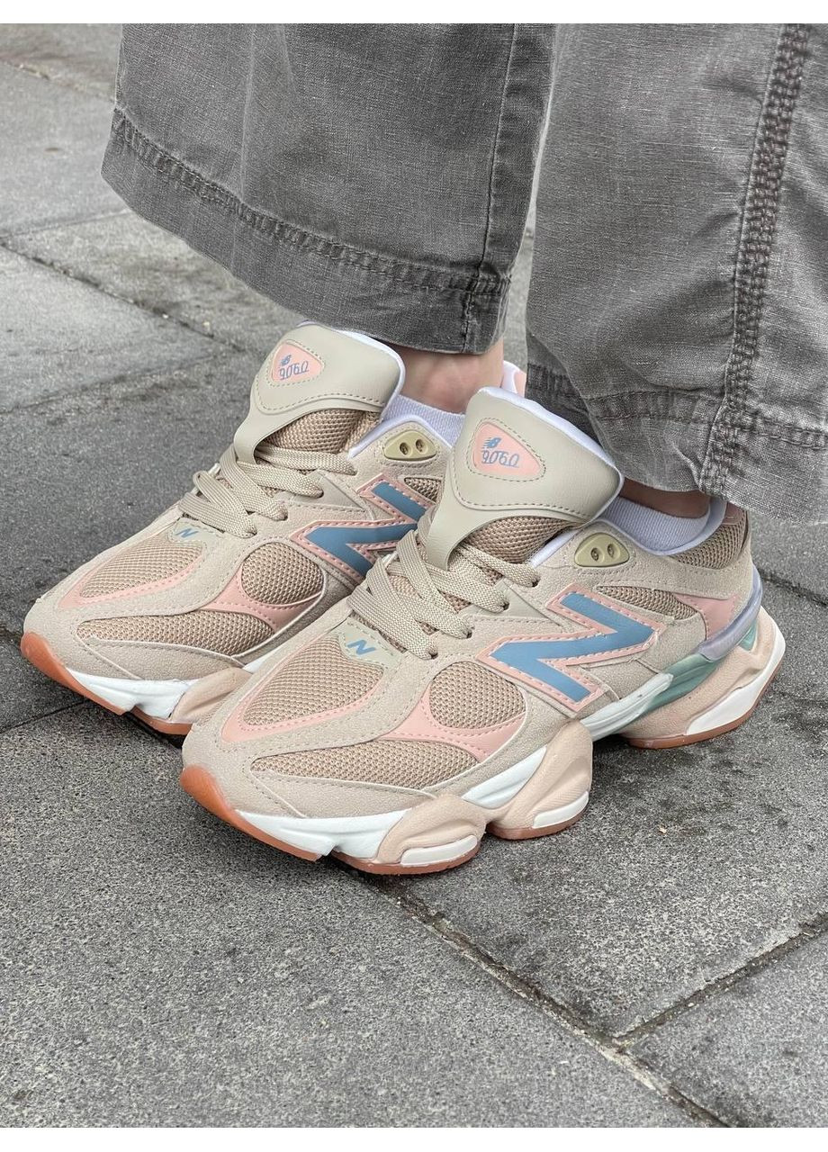 Рожеві Осінні кросівки чоловічі new balance 9060 beige pink blue нью беланс 9060 No Brand