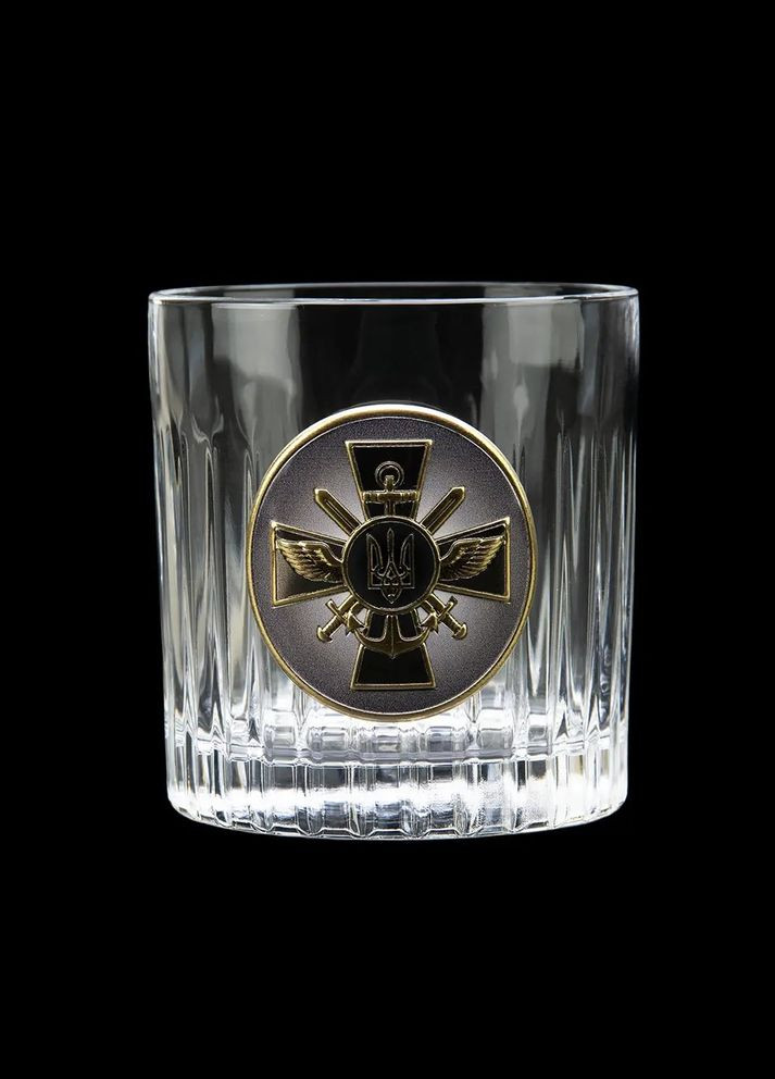 Склянки для віскі натуральний кришталь "Генштаб" 2 келихи | Подарунок командиру ЗСУ, Boss Crystal B2GEN2XGD (345646704)