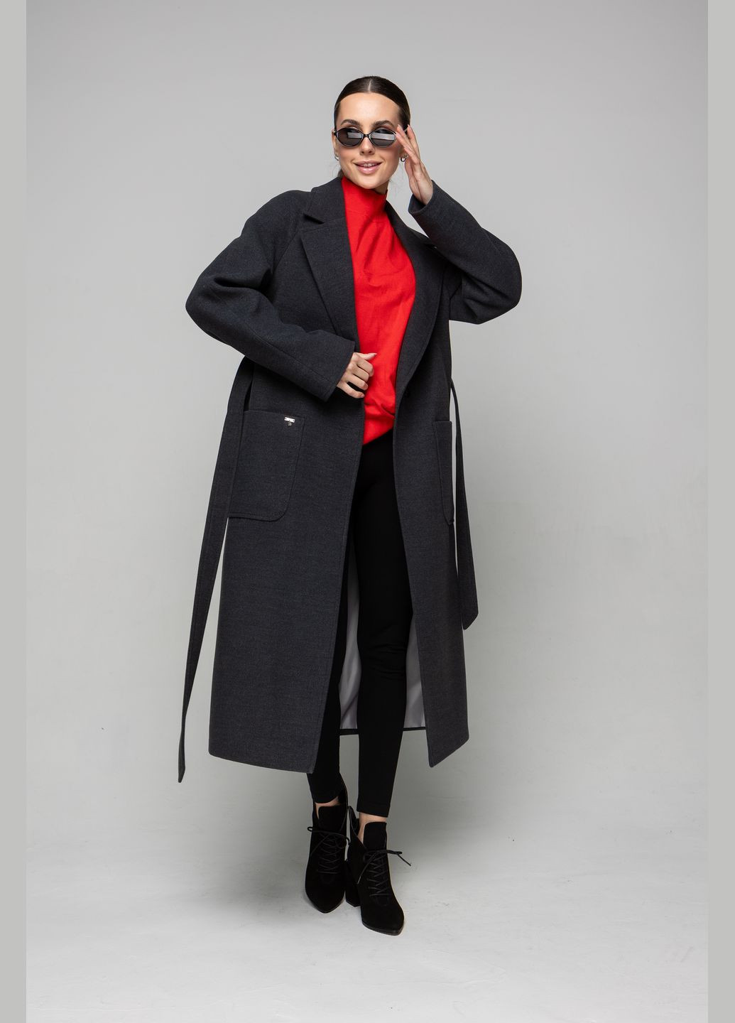 Темно-сіре демісезонне Пальто Злата CHIUAS