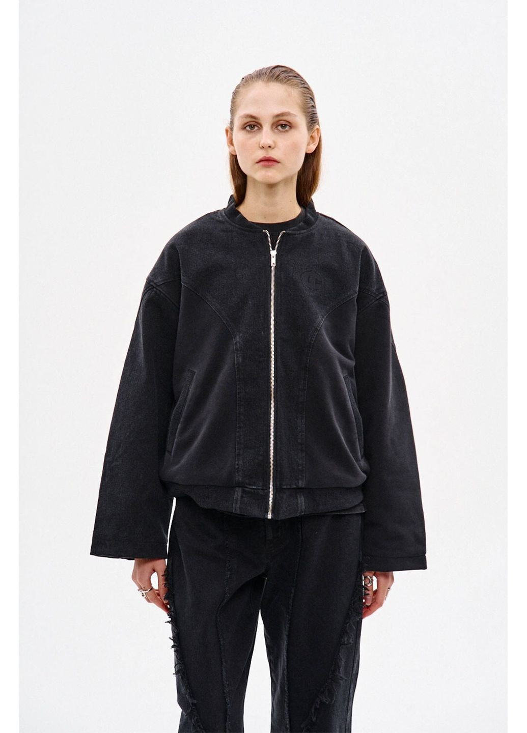 Бомбер NCTRNL из денима "Виксен", черный ТУР (366740738)