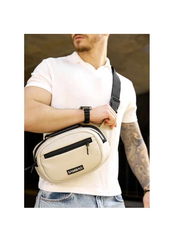 Сумка через плече бананка Flex сіра Sambag (330104163)