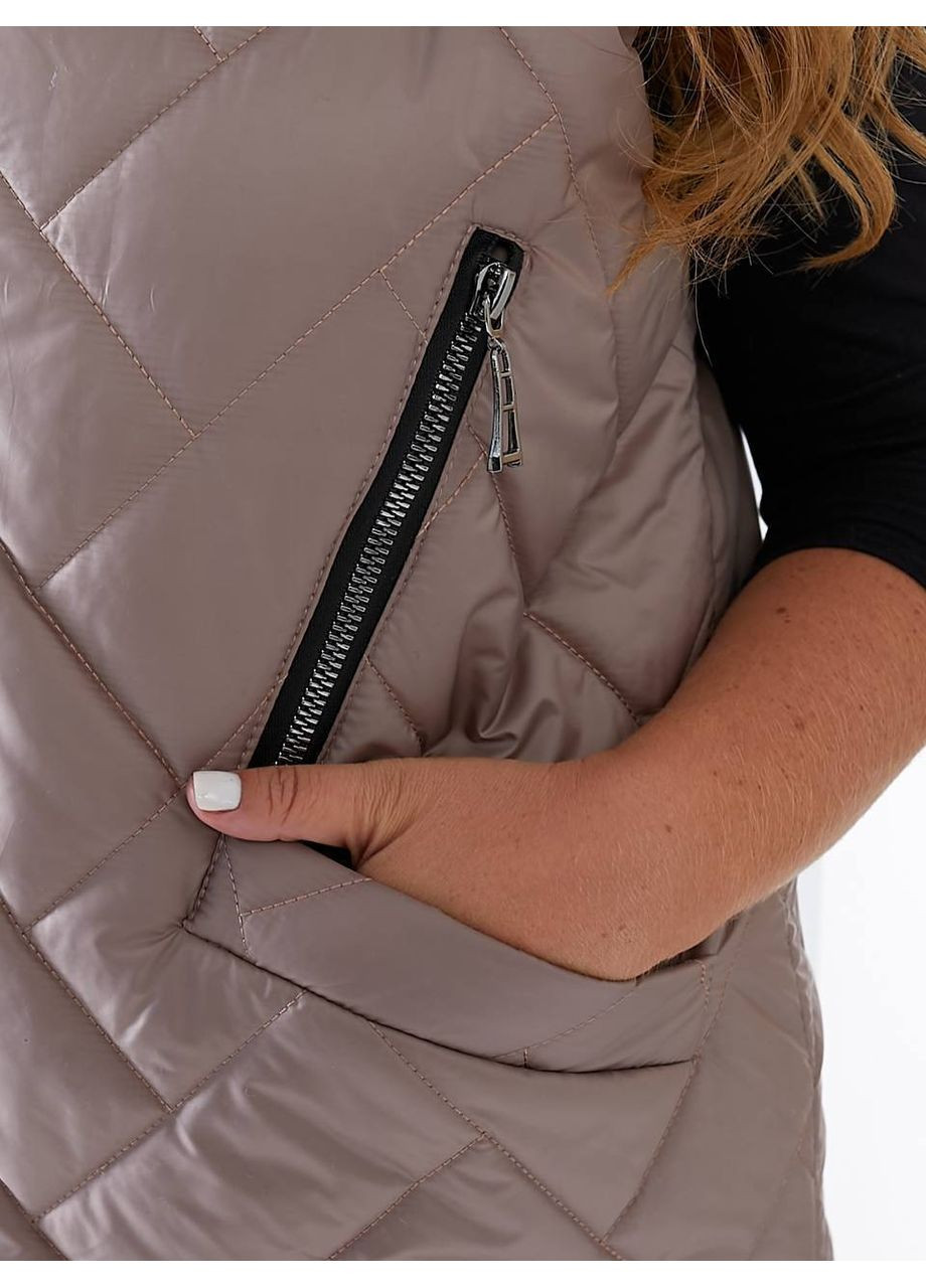 Жилетка плащівка Лаке стьобана,синтепон 150,з кишенями та капюшоном глибоким Україна (356670837)