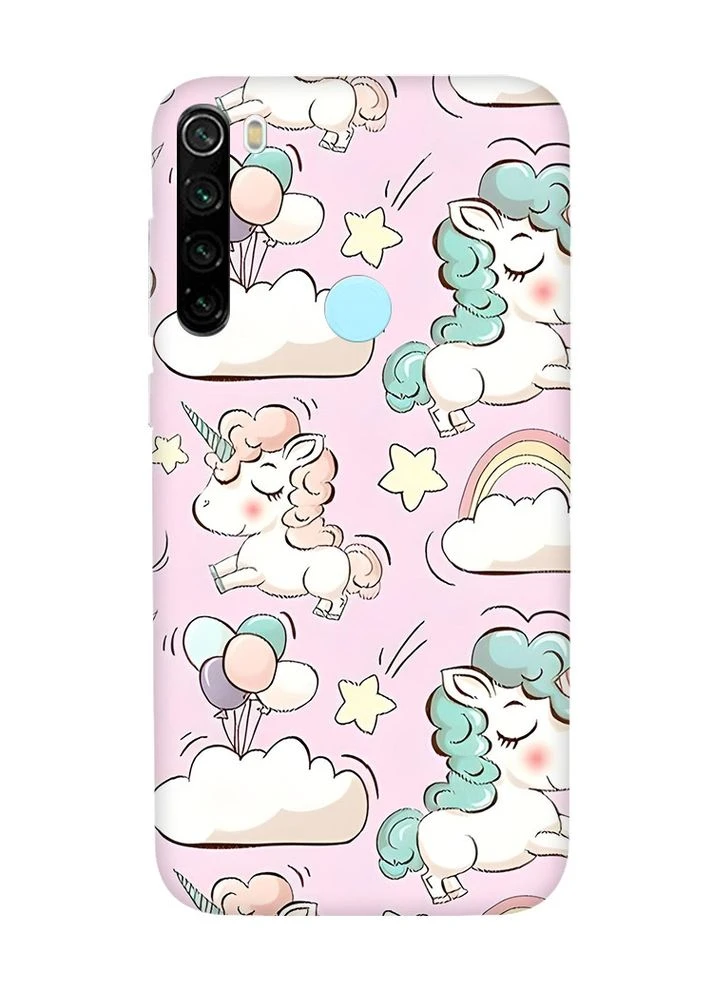 Чохол з червоними боками на Xiaomi Redmi Note 8T:: Єдинороги (принт 106) Creative (360697631)