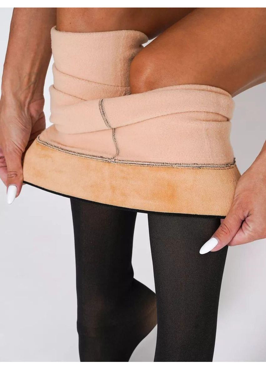 Колготки утеплені безшовні на флісі з імітацією капронових No Brand Колготкі утеплені з флісом чорні (351385818)