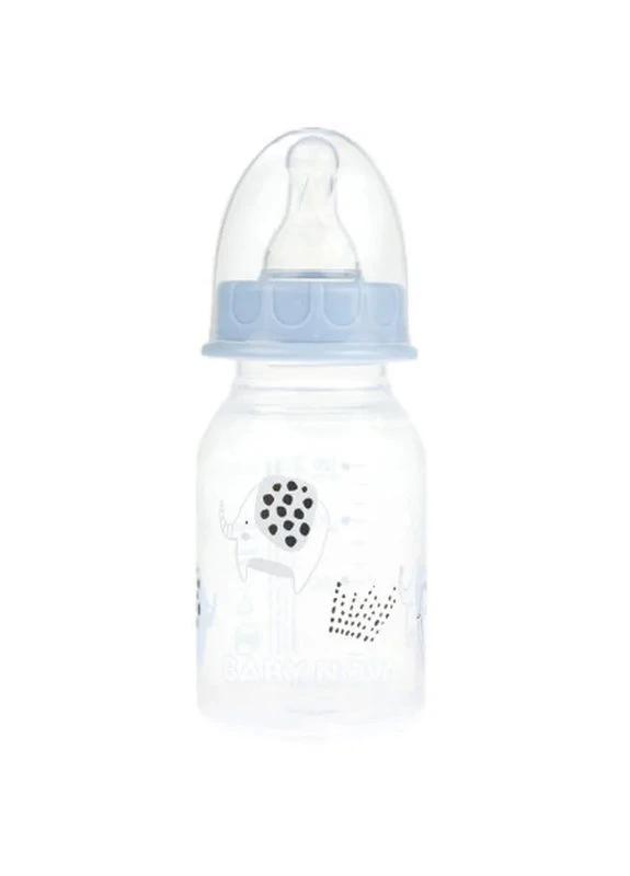 Пляшечка для годування Декор 120 мл Блакитна (3960068) Baby-Nova (396945050)