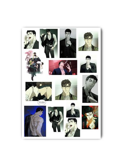 Стикеры аниме манга Под зелёным светом А4 лист (stik_169) No Brand (327004482)