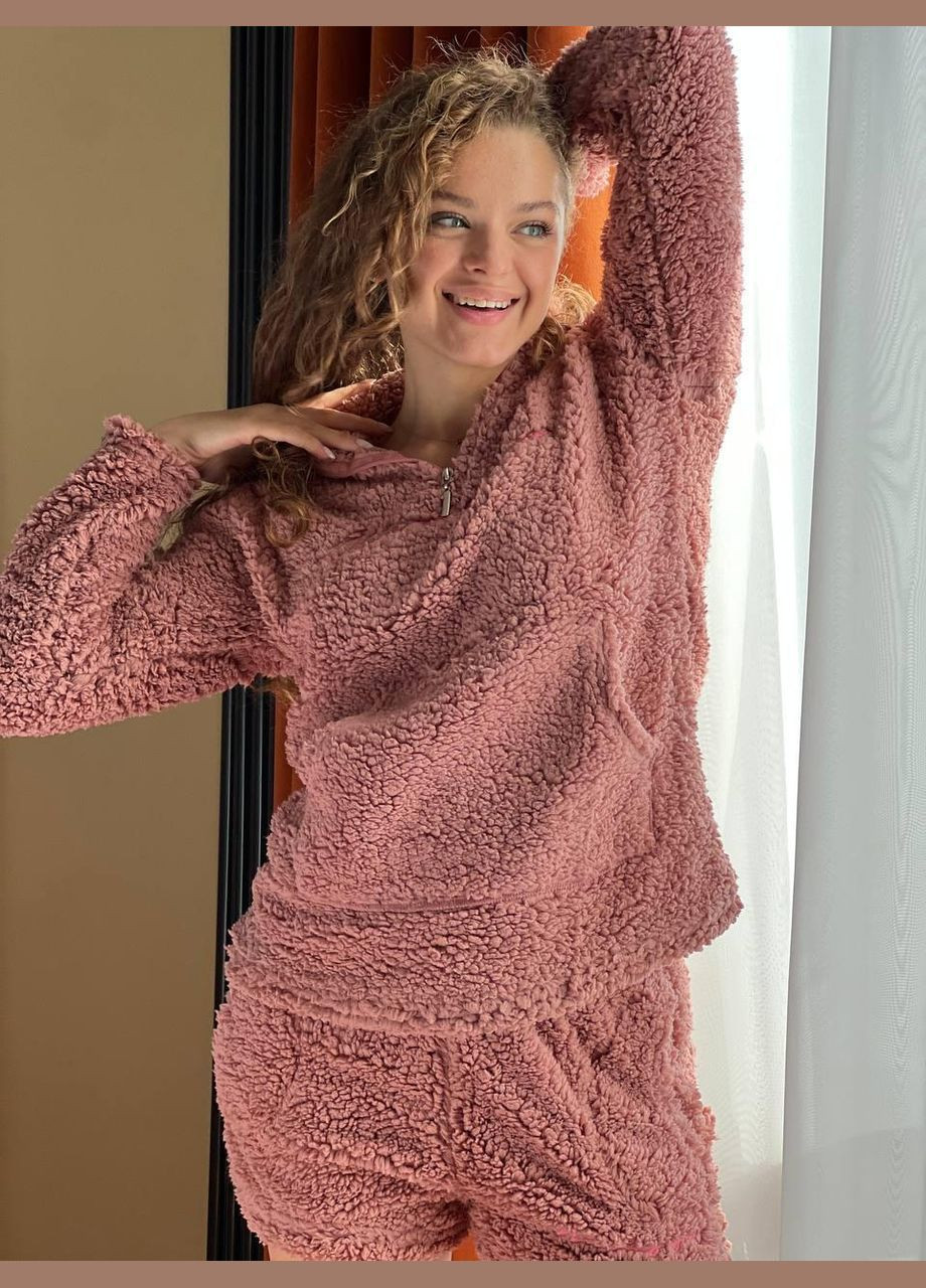 Коричневая женская пижама тедди коричневая m (2447/2) GT