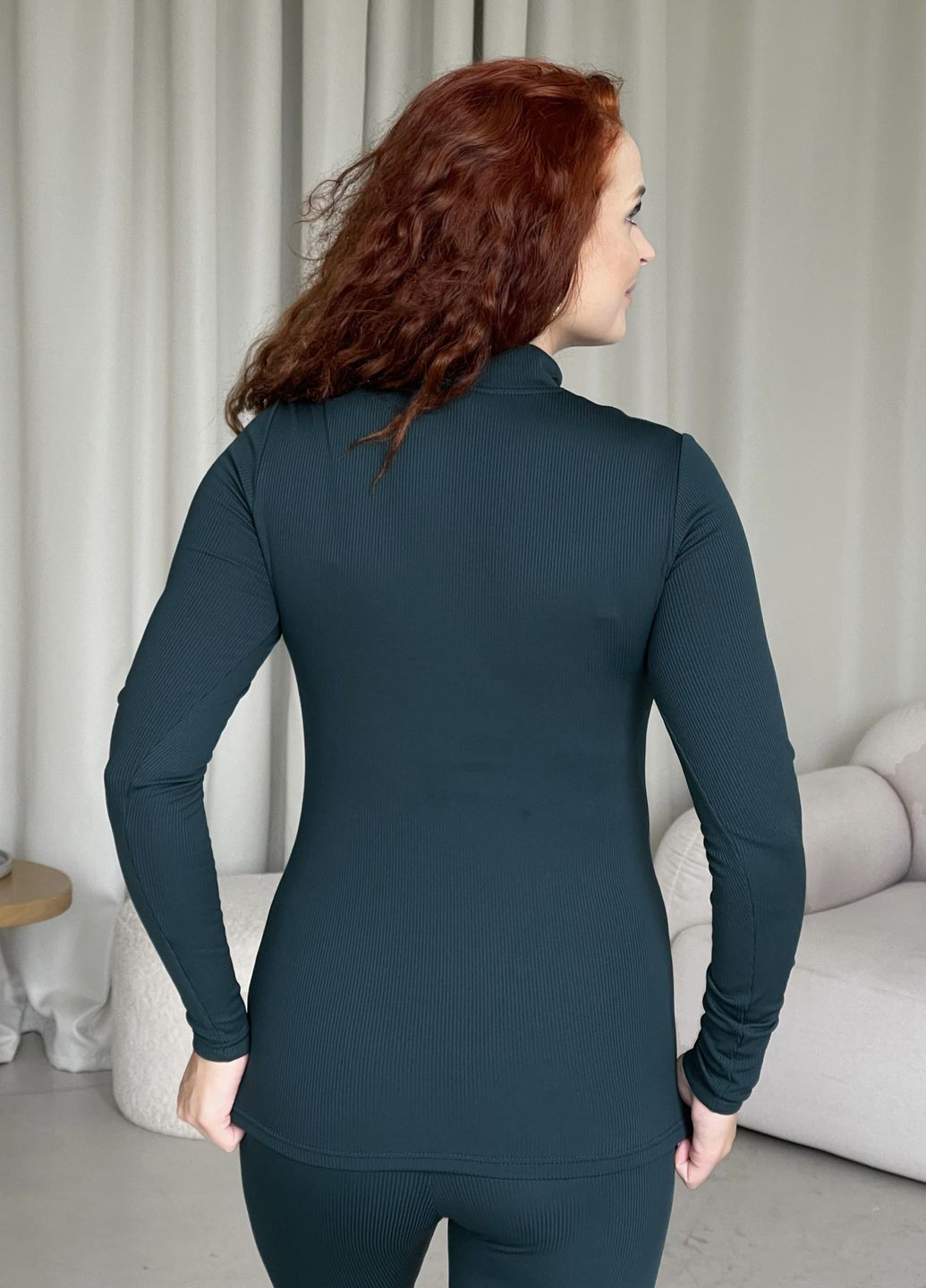 Тепла зимова жіноча водолазка в рубчик на флісі (солоха в подарунок) Merlini Мотто (303934277)