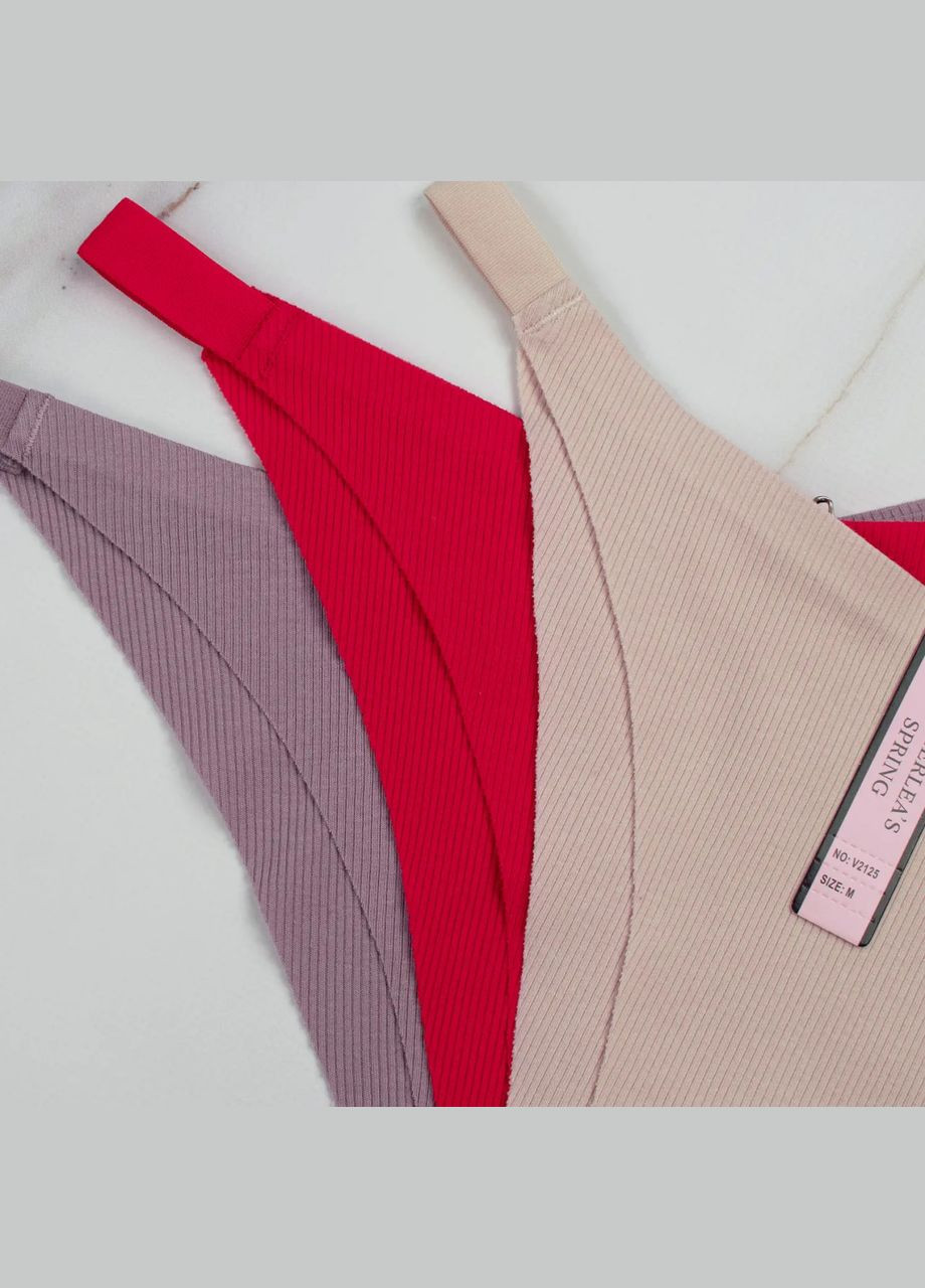 Трусики-танга на високій посадці набір 5 шт No Brand (315723370)