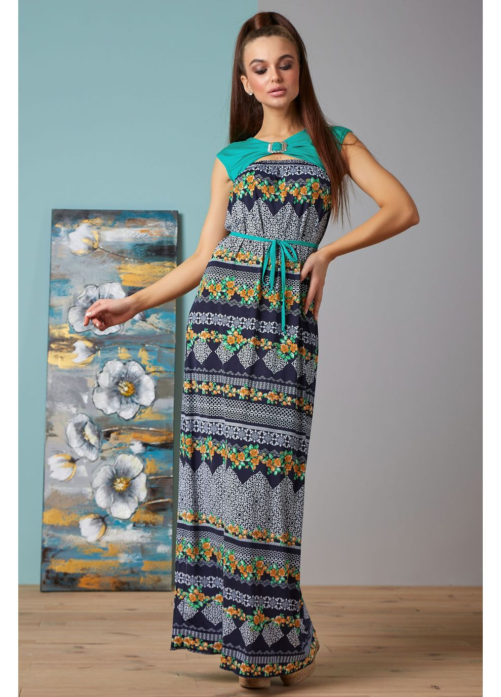 Зеленое платье 406.0928 Seventeen