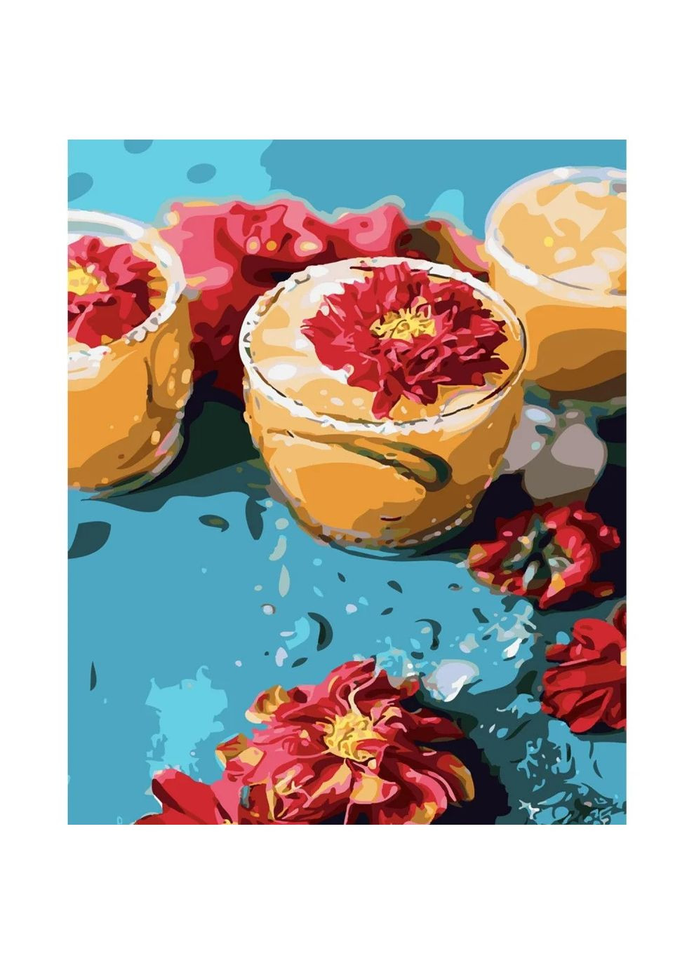 Набор для росписи SY6109 "Коктейли с цветами" размером (40х50) (Streteg) Strateg (328945829)