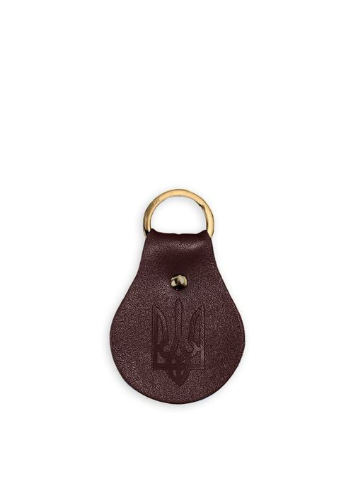 Шкіряний брелок Патріотичний з гербом бордовий (A-028238) BlankNote (334339215)