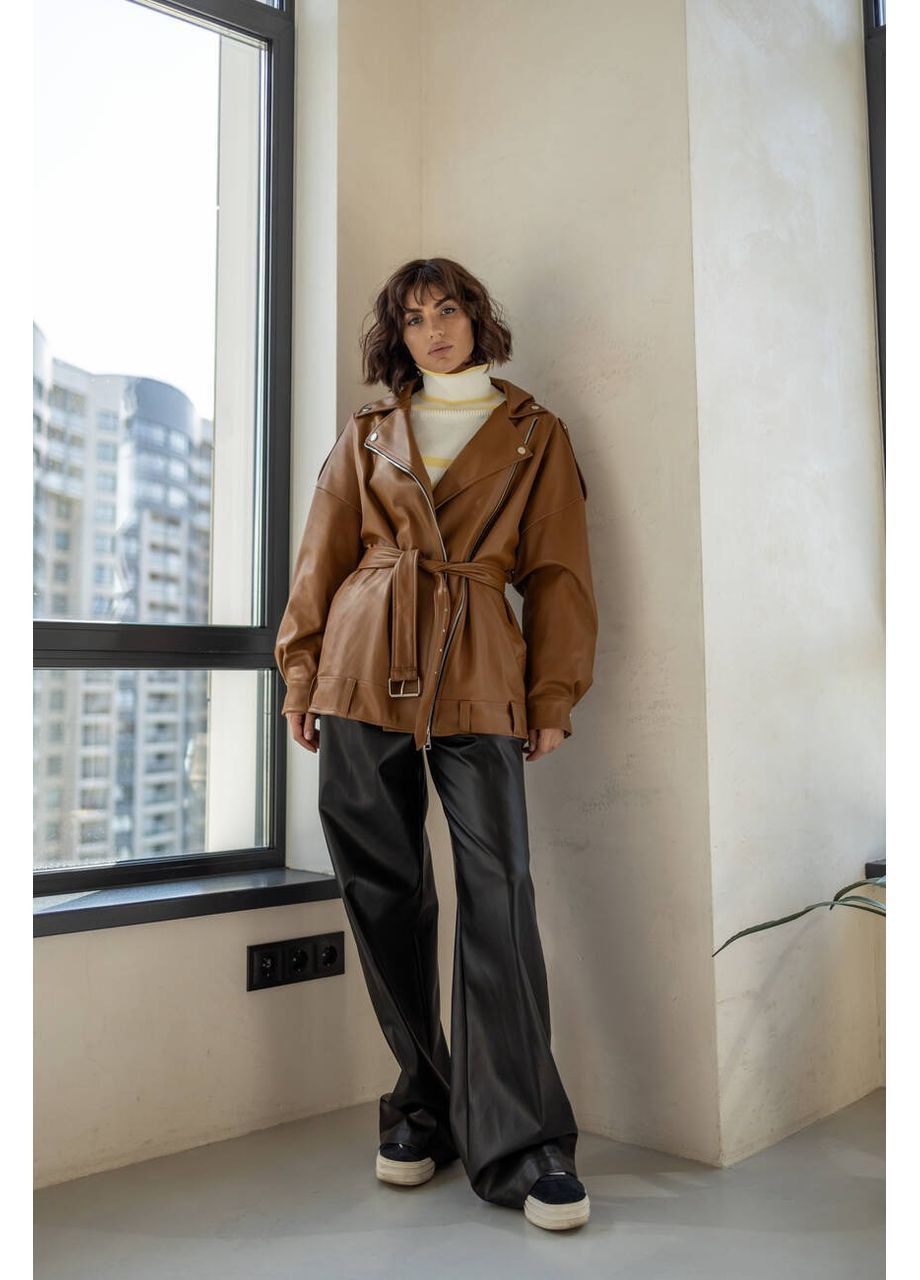 Светло-коричневая демисезонная куртка pilot удлиненная, цвет светло-коричневый milirud