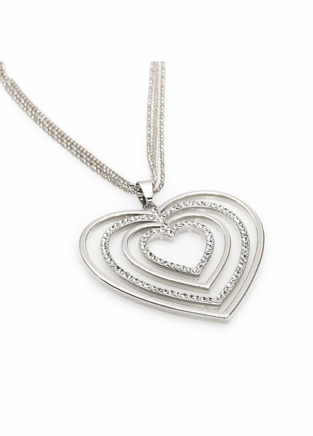Стальное колье с кулоном в форме сердца и стеклянными кристаллами от Glitter (346241899)