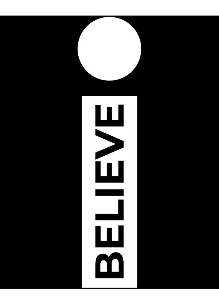 Черная футболка мужская чёрная с принтом believe с коротким рукавом Oldcom VFT