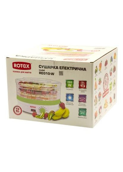 Сушилка для овощей и фруктов RD310-WТ - 360 Вт-конвективная секций - 5 Rotex RD310-W (369401090)