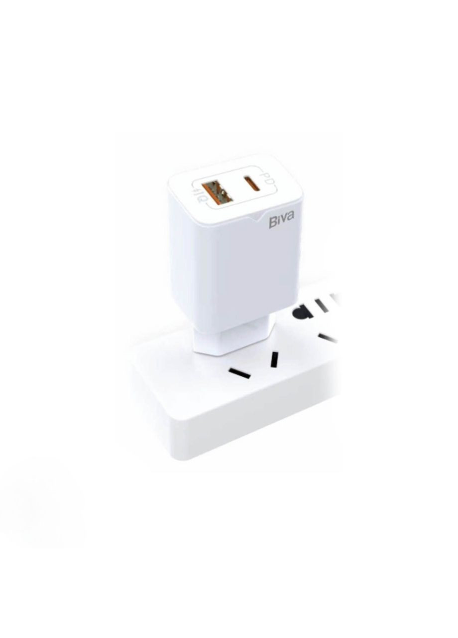Зарядное устройство HC-04Q+C 18 W USB+Type-C Charger White Biva (333031718)