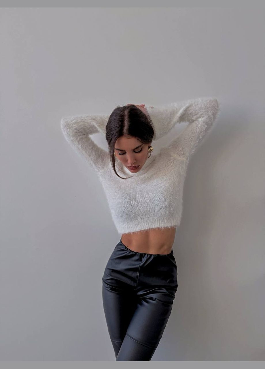 Матові лосини з еко-шкіри з поясом на гумці – стильний та зручний вибір для повсякденного образу No Brand 356 (315710368)