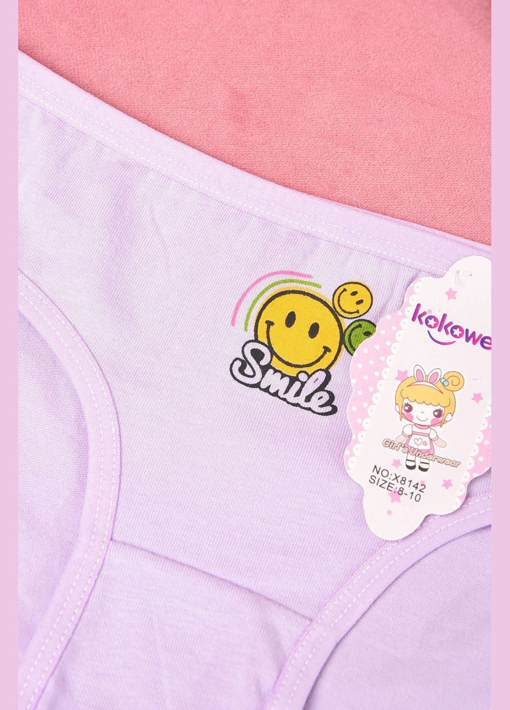 Трусики детские для девочки фиолетового цвета с рисунком Let's Shop (311666608)