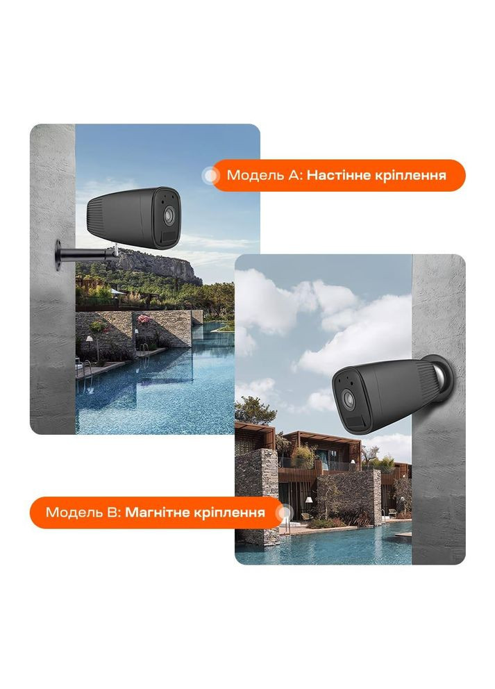 Автономна WiFi IP-відеокамера 2Mp VLC-04IB Black з підтримкою Tuya, f=3.6mm, на акумуляторних батареях (75-00303) Light Vision (362961911)