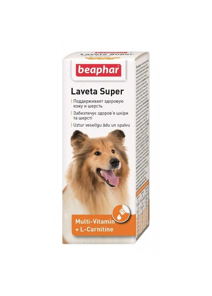 Витаминная добавка от линьки, для здоровой кожи и блестящей шерсти собак Laveta Super, 50 мл (*) Beaphar (301512099)