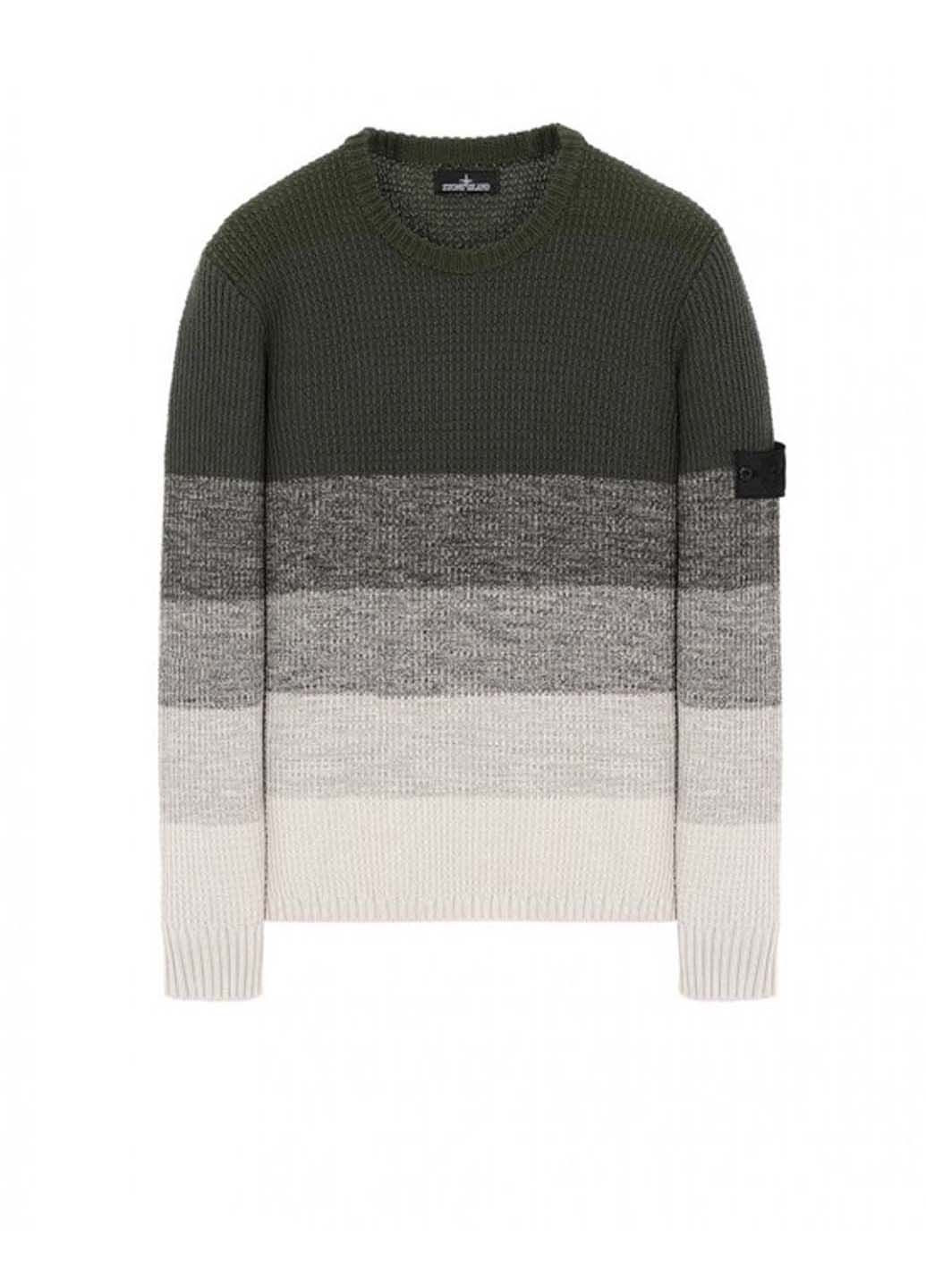 Оливковый демисезонный свитер 507a4 shadow project crew knitwear sweater Stone Island