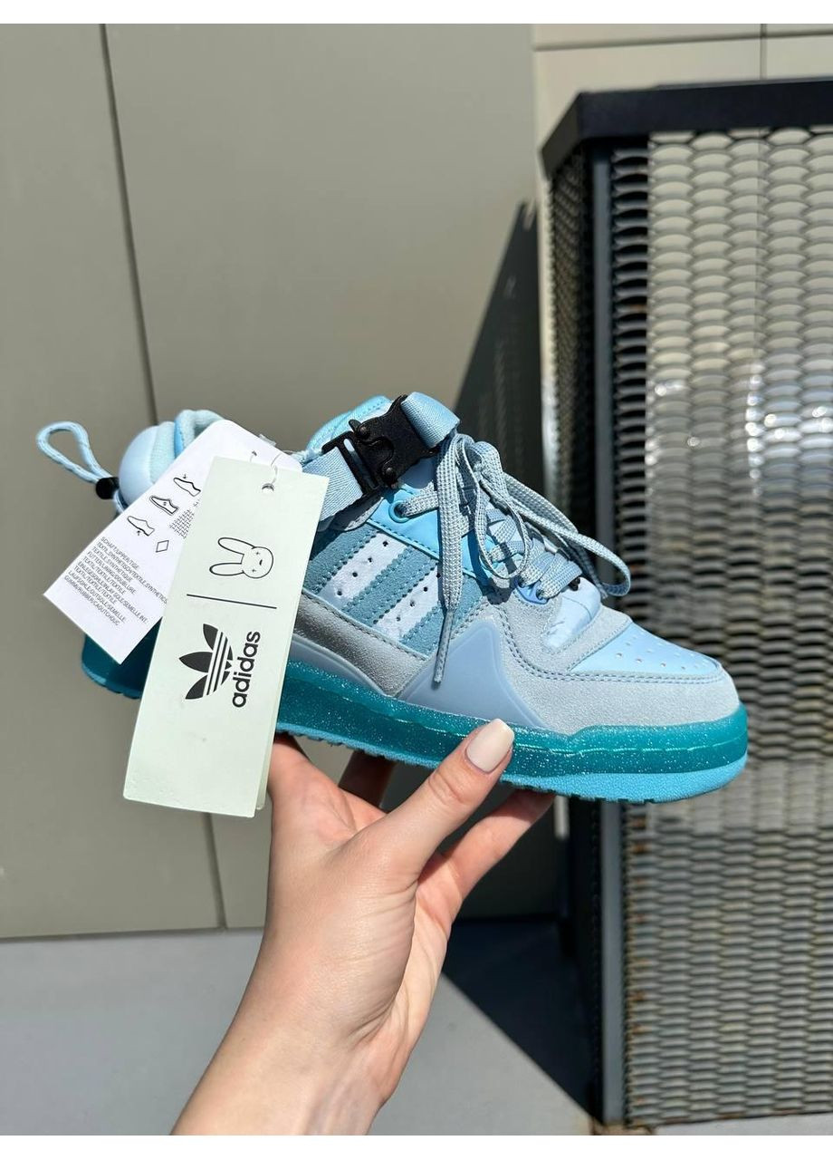 КРОСІВКИ ЖІНОЧІ ADIDAS FORUM X BAD BUNNY BLUE TINT АДІДАС ФОРУМ БЕД БАННІ No Brand сині демісезони (367173591)