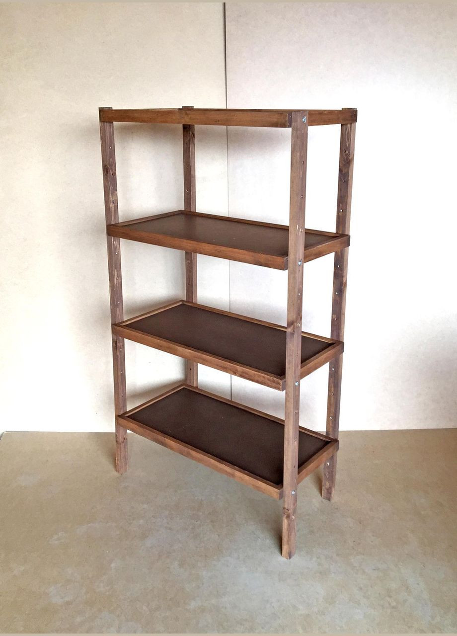 Етажерка розбірна з дерева Честер 4 полиці 40х80х150 капучино (ЄТЖ-844080150) No Brand (327865968)