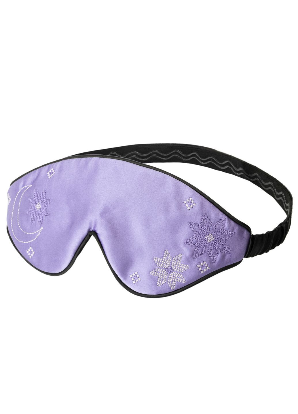 Маска для сну шовкова Чумацький Шлях 3.1 з вишитим українським орнаметом в Подарунковій упаковці Лаванда (1201-02) Фабрика Тиші (369550304)