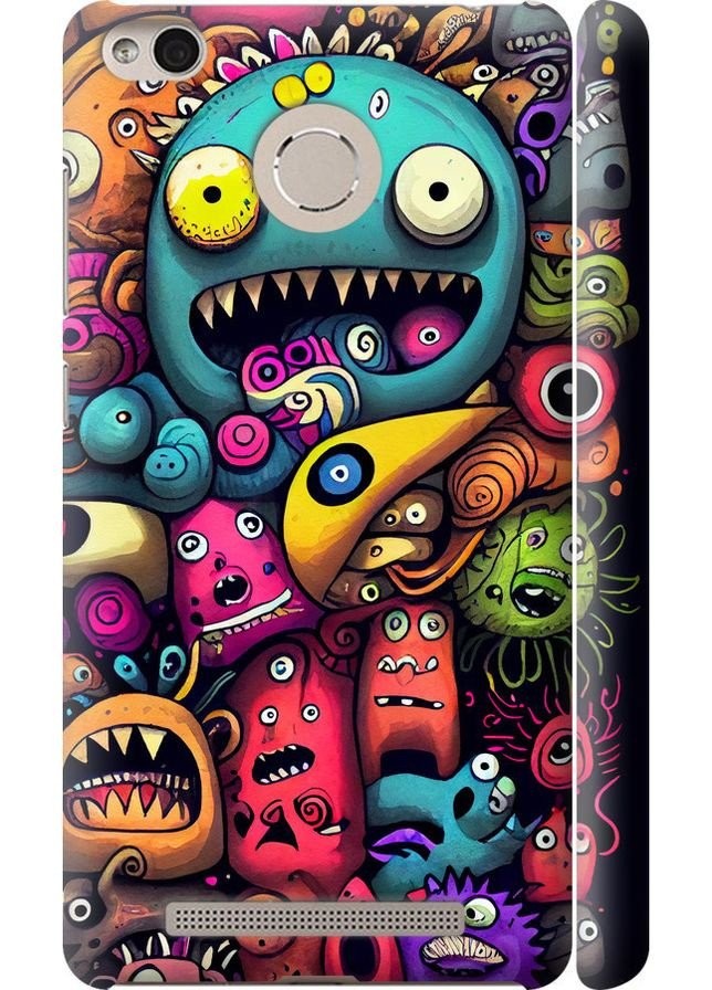 3D пластиковий матовий чохол 'Смішні монстри' для Endorphone Xiaomi Redmi 3s (314508446)