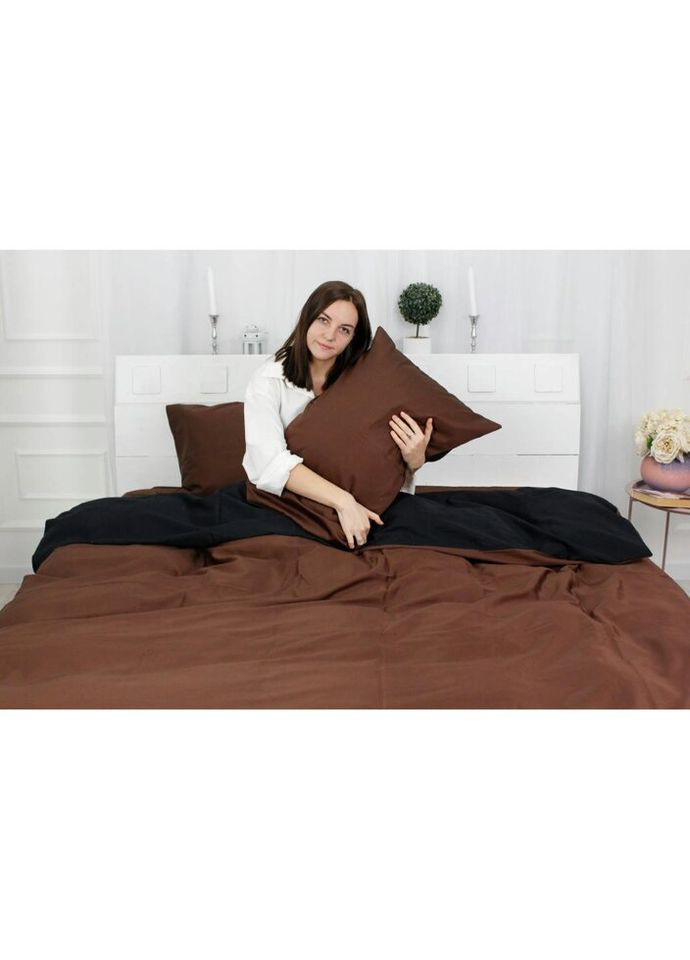 Постельное белье Сатин Premium Dark Chocolate 0211+0055 143х210 (2200000688392) Mirson (280432484)