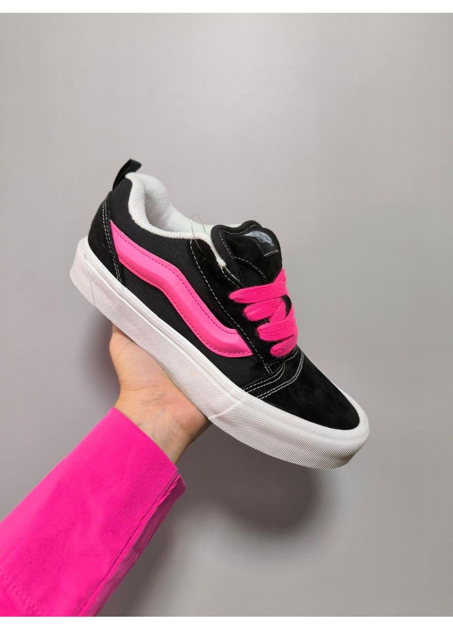 Рожеві Осінні кеди чоловічі vans knu skool black pink ванс кну скул No Brand