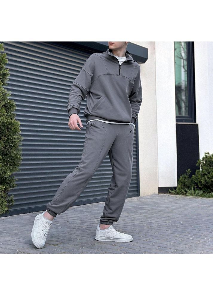 Чоловічий демісезонний спортивний костюм тринитка сірий Freedom (367088921)