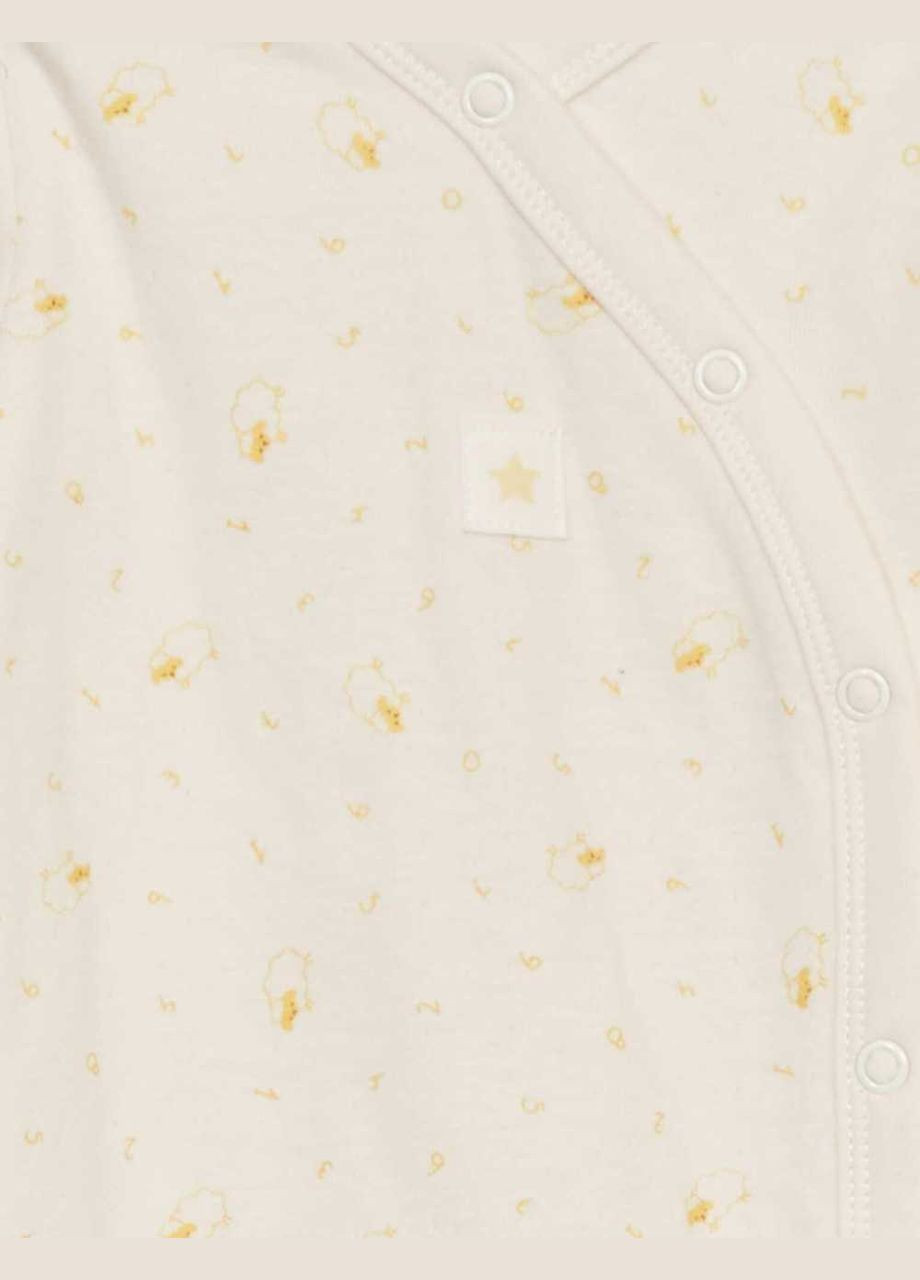 Молочный комплект одежды,молочный в желтые узоры, Kiabi