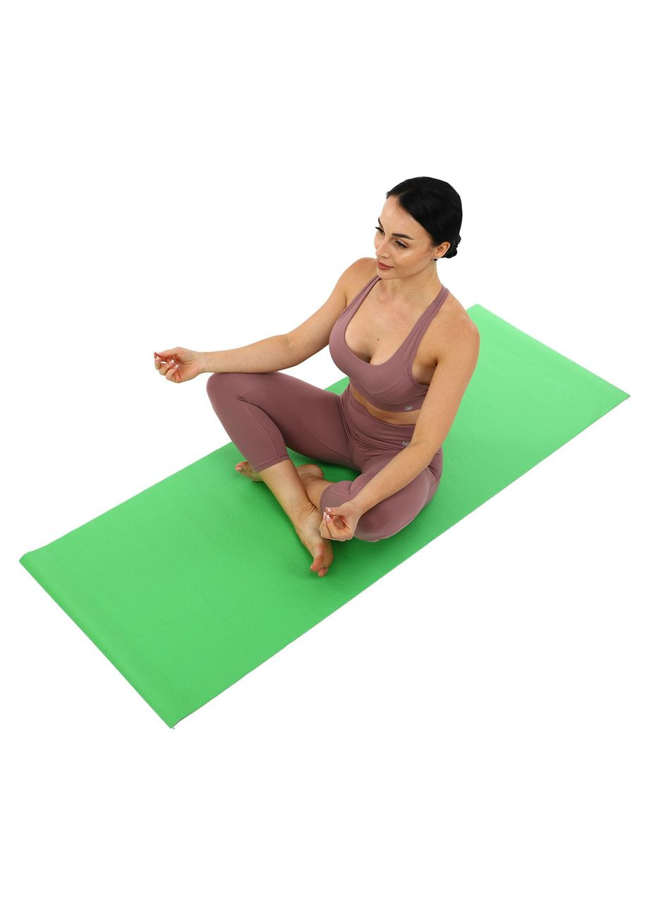 Килимок для фітнесу та йоги PVC 3мм (розмір 173x61x0,3см, Салатовий) (FI-8721_Салатовий) SP-Sport (361436593)