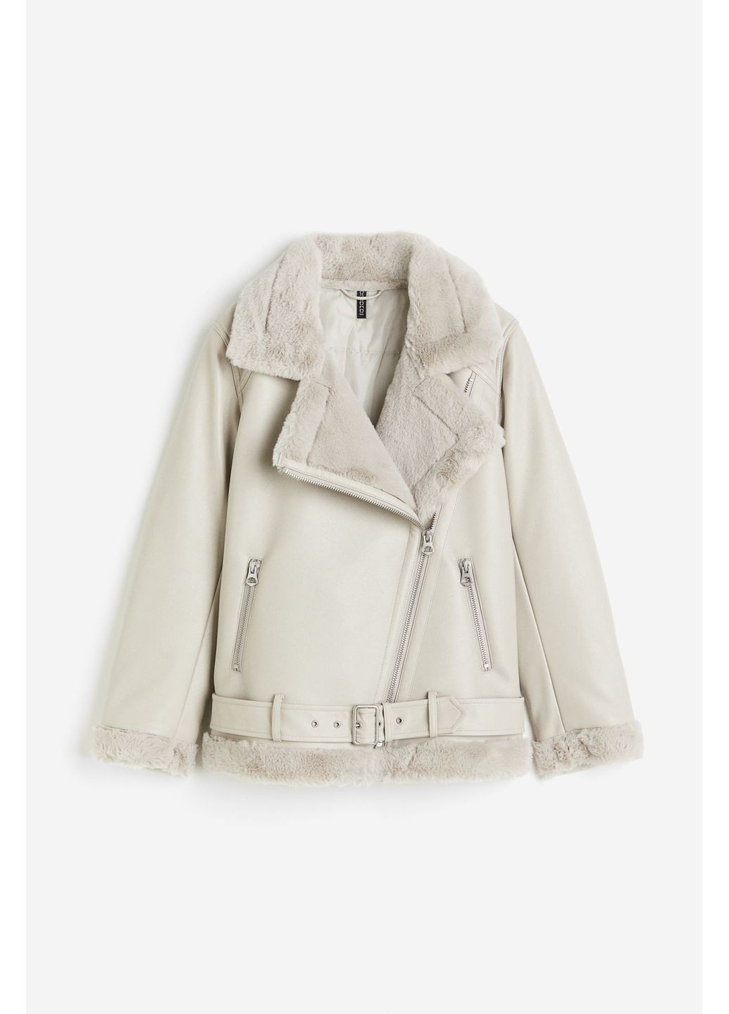 Дубленка авиатор с воротником, манжетами и подолом из мягкого плюша. H&M (365593482)