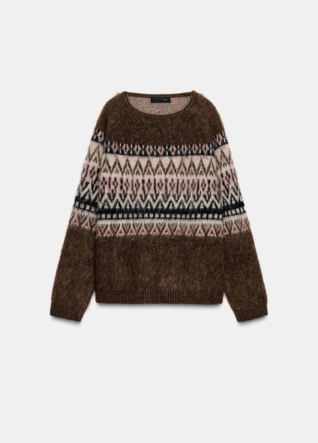 Комбинированный демисезонный свитер Zara