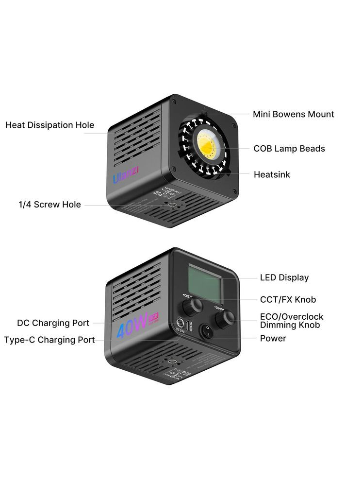 Відеосвітло COB Fill Light (L024 40WRGB) (L024) Ulanzi 40W RGB (372840911)