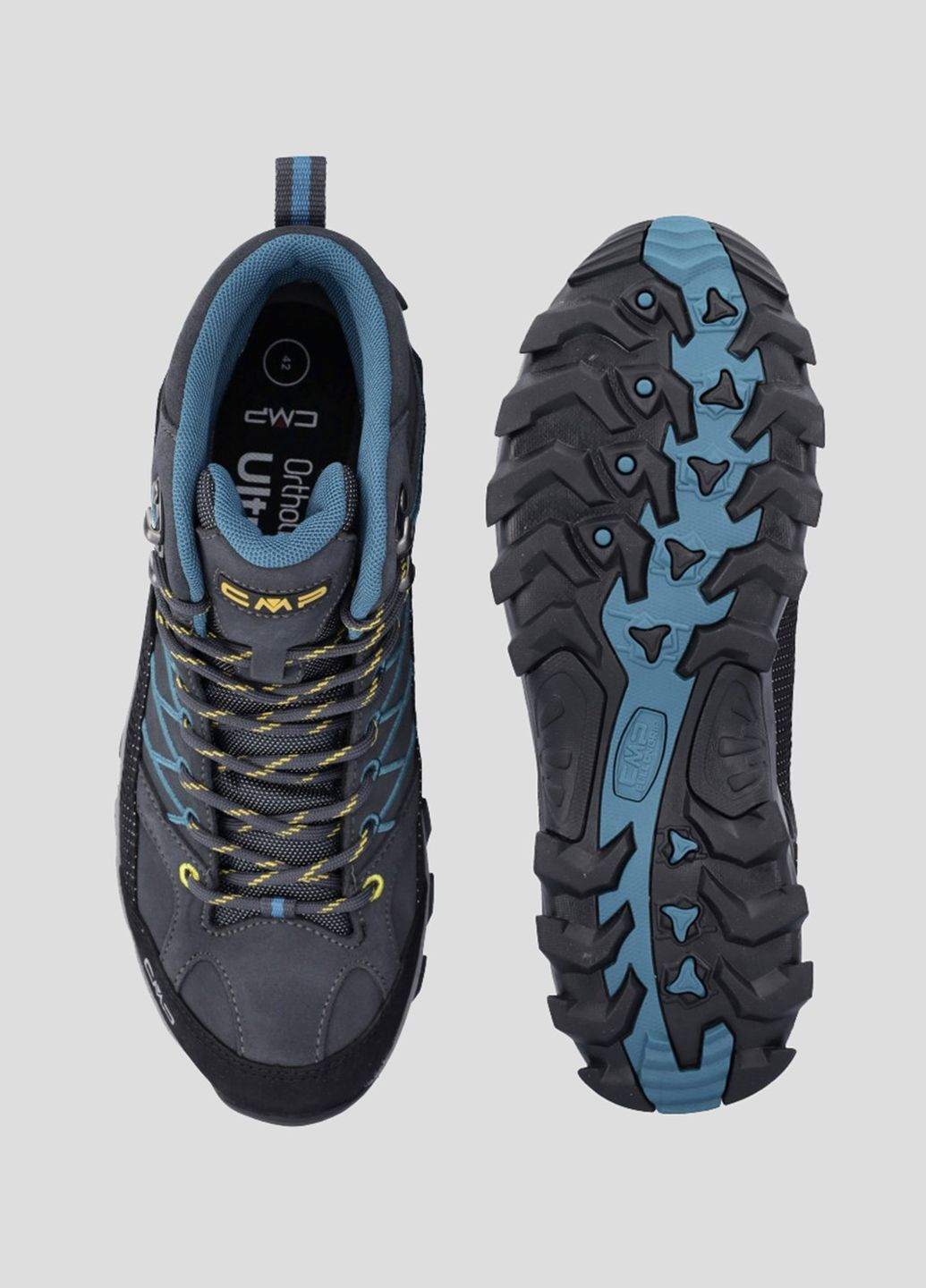 Серые демисезонные темно-серые ботинки для треккинга rigel mid trekking shoe wp CMP