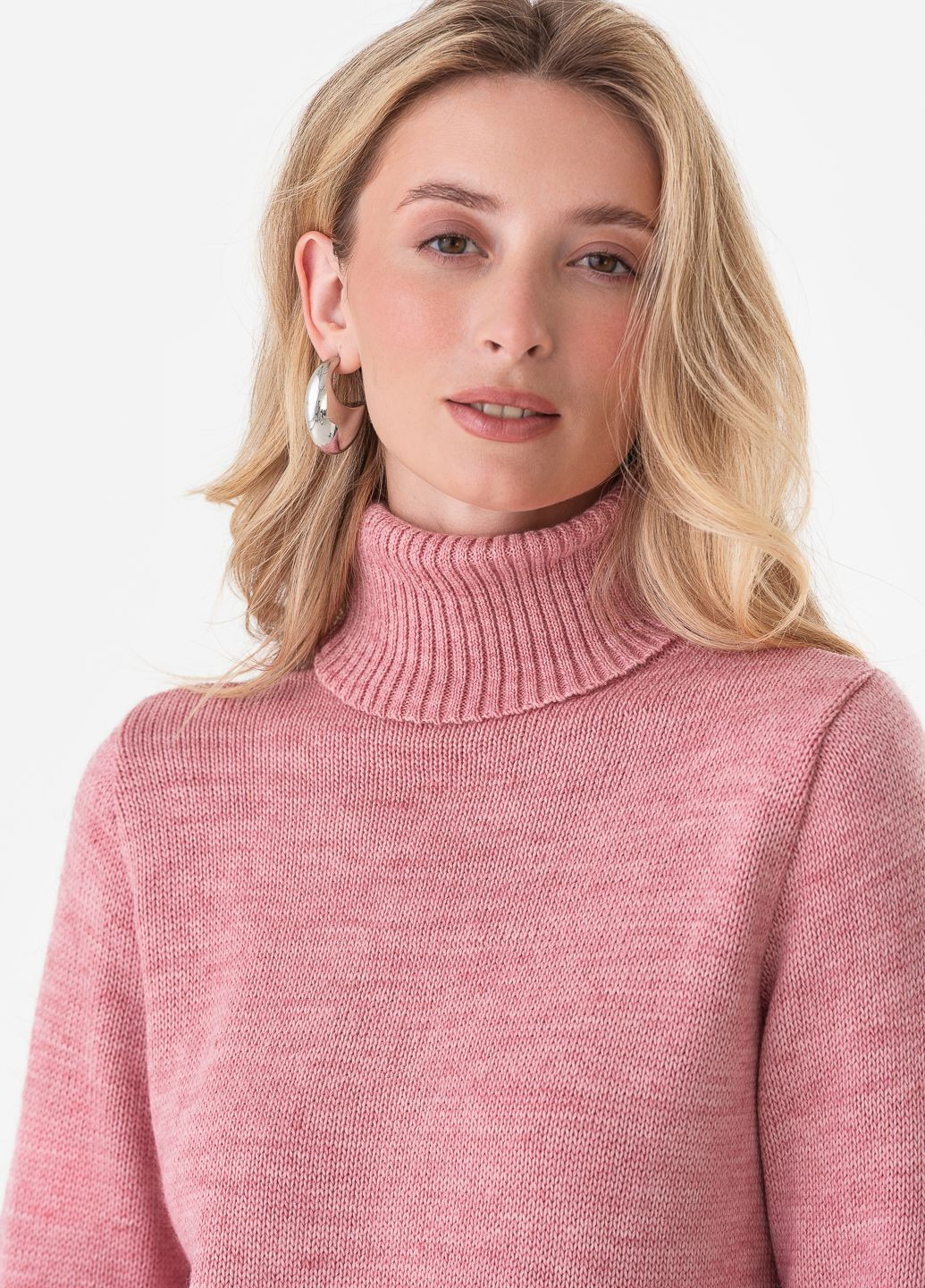 Розовый зимний классический женский свитер SVTR
