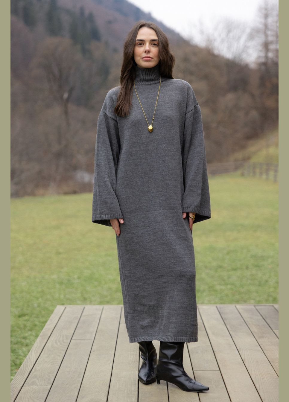 Серое платье базовое dr005 Twice